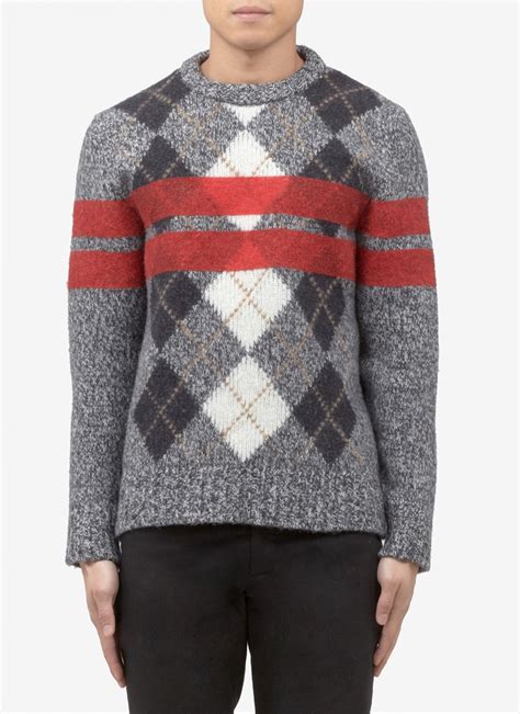 givenchy men sweater print plaid argyle|givenchy crest sweatshirt.